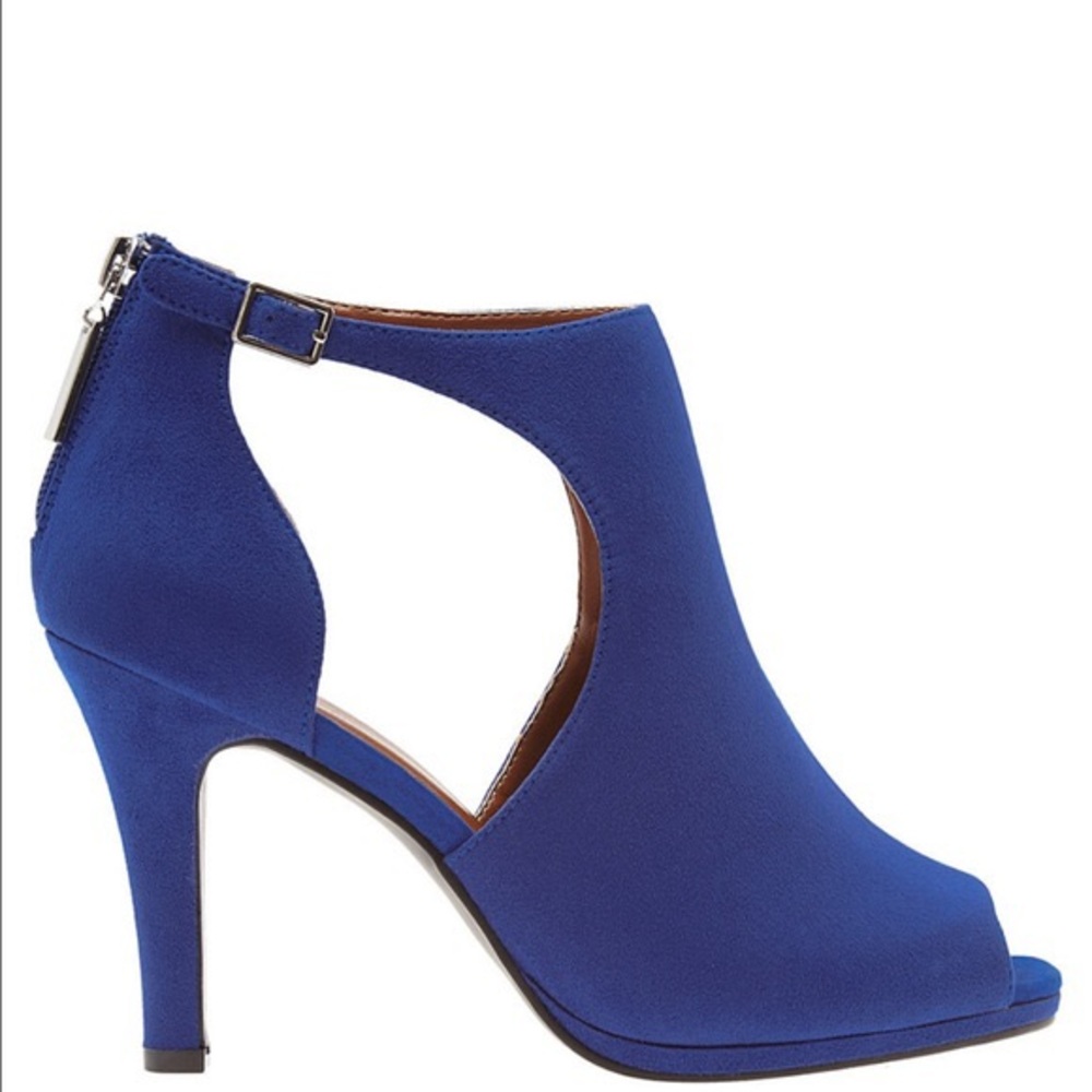 Lane Bryant Blue Suede Peep Toe Heels 9W